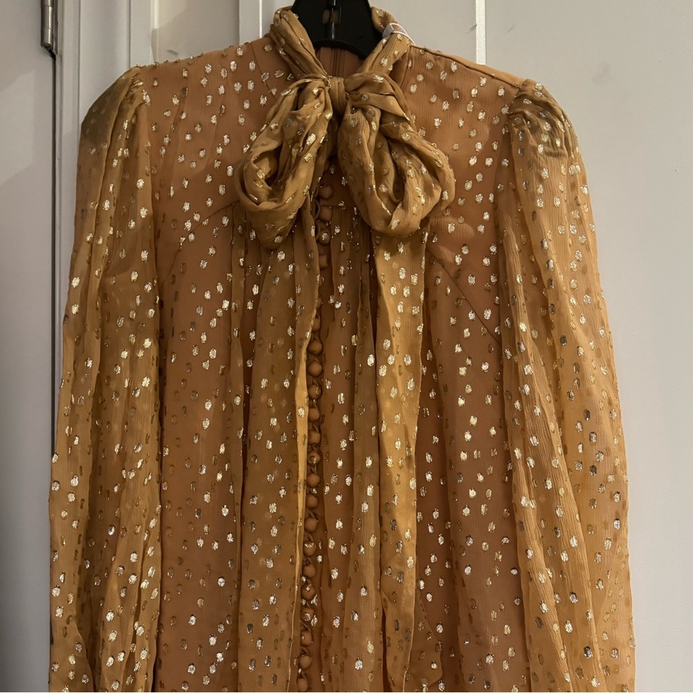 Zimmerman NWT silk tie neck bow blouse